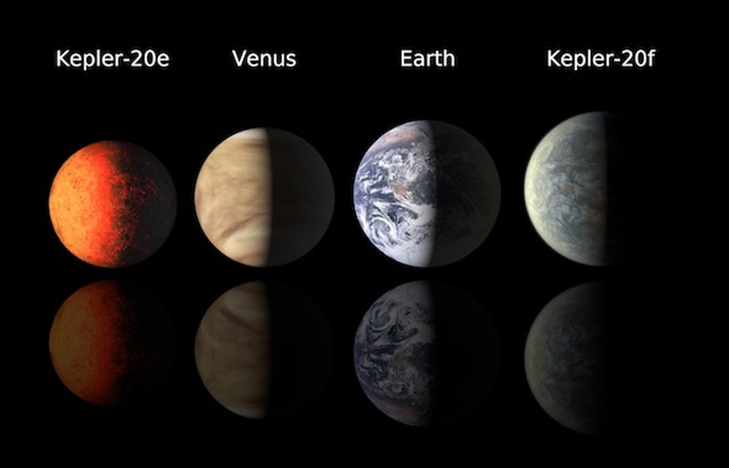 Nuevos planetas descubiertos: Kepler 20f, es apenas un 3% mayor que la Tierra mientras que Kepler 20e es algo m�s peque�o, comparable con el planeta Venus