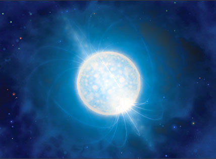 Representaci�n art�stica de un magnetar. Imagen: Mark A. Garlick, http://space-art.co.uk