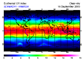Radiaci�n UV global 18 Septiembre 2003