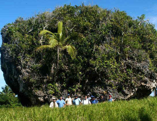Rocas de coral de Tongatapu movidas por un enorme tsunami. Foto: M. Hornbach