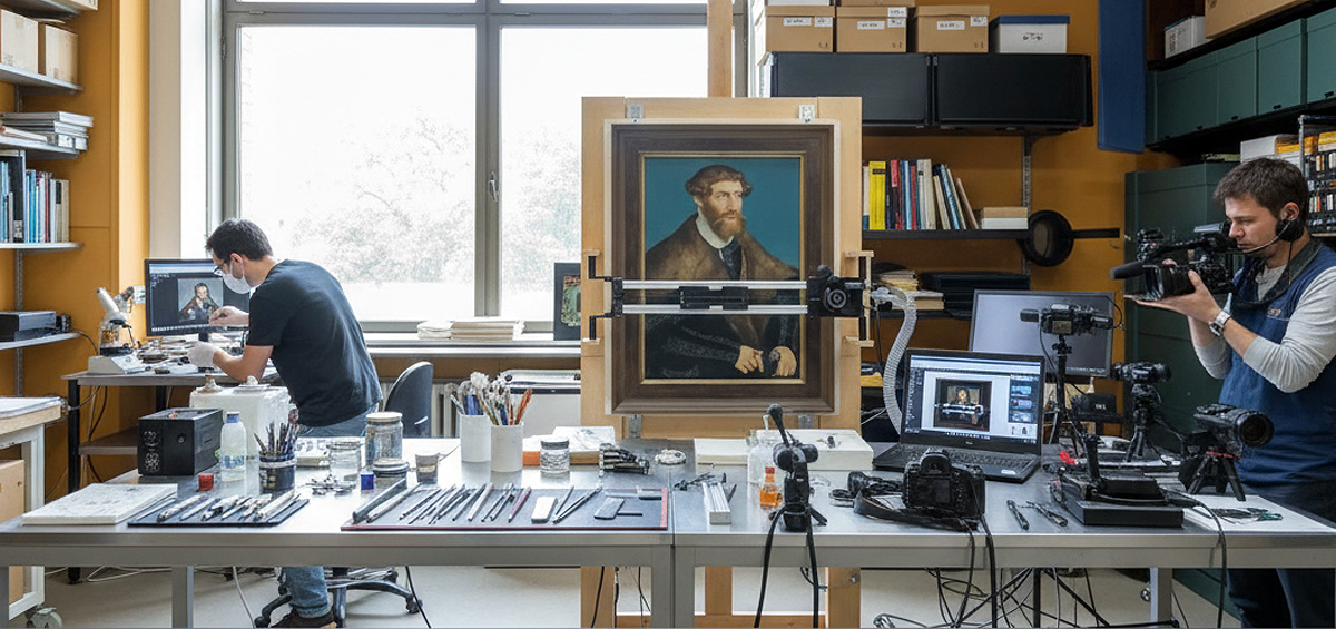 Escaneo de cuadro en alta resolución. Imagen: IA / Prompt: Danny Ayala Hinojosa