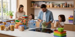 Los productos plásticos son parte de la vidad cotidiana. Imagen: IA / Prompt: Danny Ayala Hinojosa