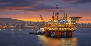 Probable plataforma petrolera remolcada al norte el Perú. Imagen: IA / prompt. Danny Ayala Hinojosa