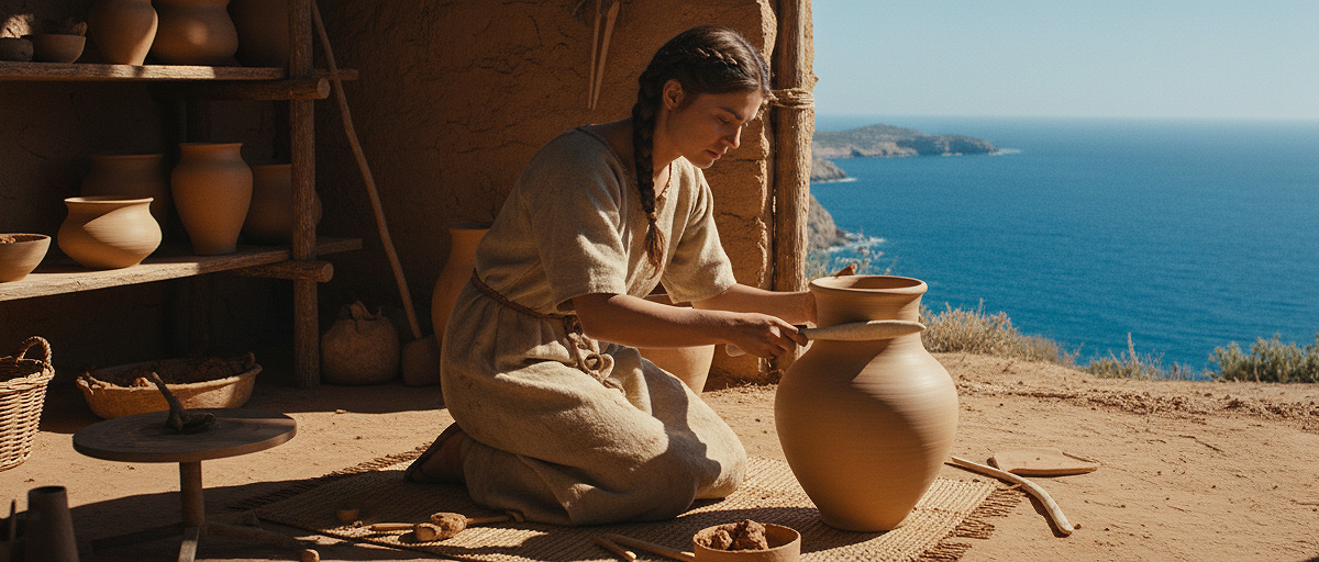 Posible uso del objeto en alfarería. Imagen: IA / prompt: Danny Ayala Hinojosa