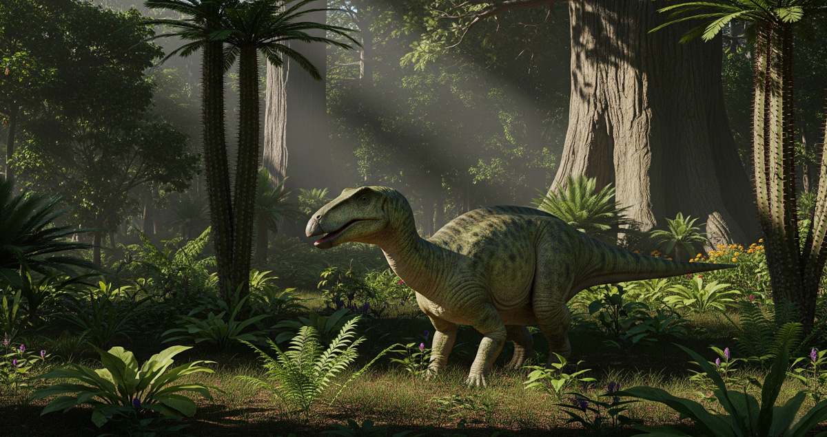 Telmatosaurus transsylvanic.Imagen: IA / Prompt: Danny Ayala Hinojosa