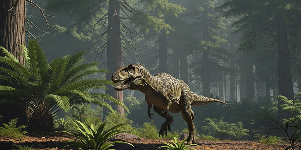 Carcharodontosaurio. Imagen: IA / Prompt: Danny Ayala Hinojosa