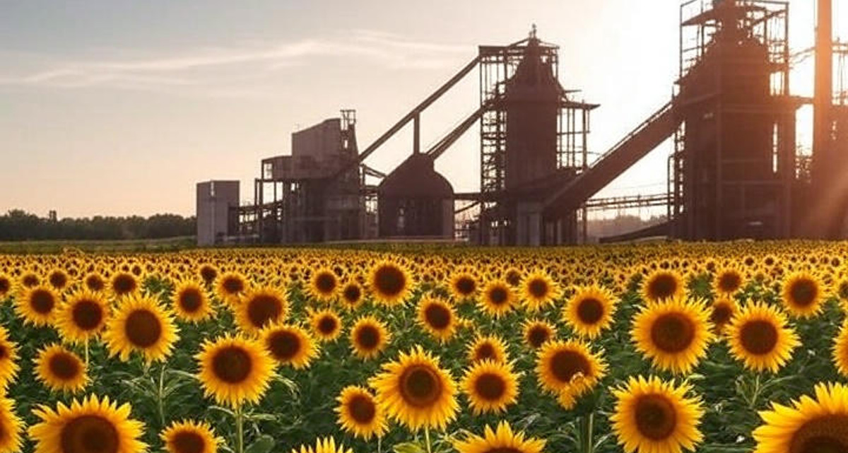 Los girasoles son útiles para bioremeiación de suelos. Imagen: IA / Prompt: Danny Ayala Hinojosa