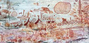 Mural en La Lindosa. Foto: Iriarte et al., Royal Society B 2022