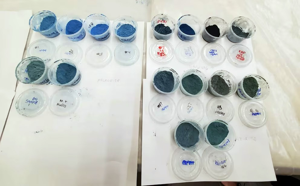 Pigmento azul egipcio sintetizado. Foto: Universidad Estatal de Washington