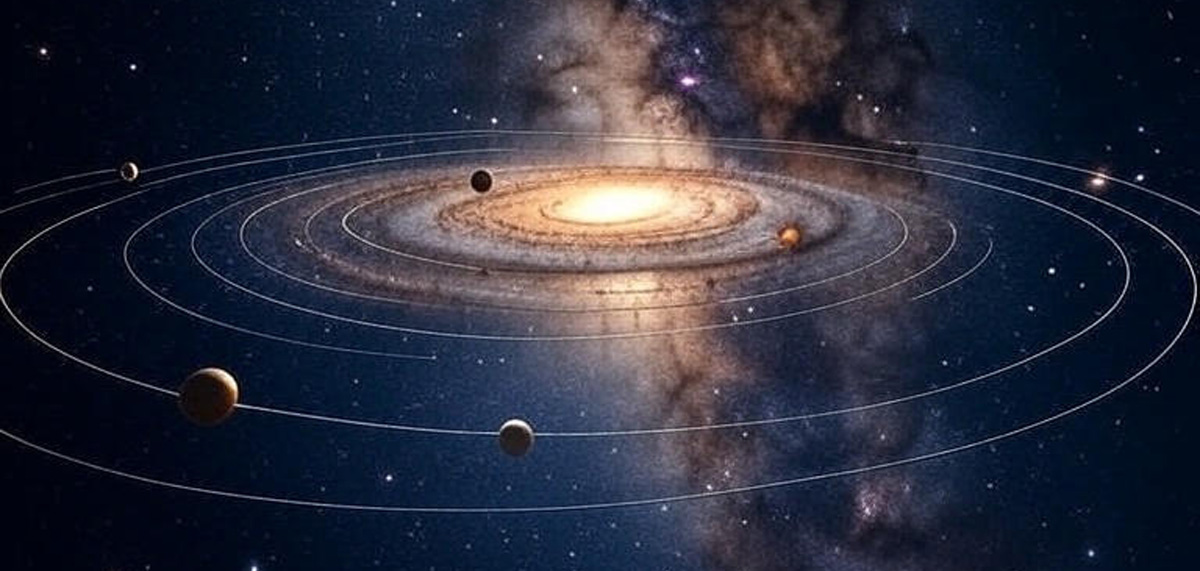 Sistema solar atravezando la galaxia. Imagen: IA / Prompt: Danny Ayala Hinojosa