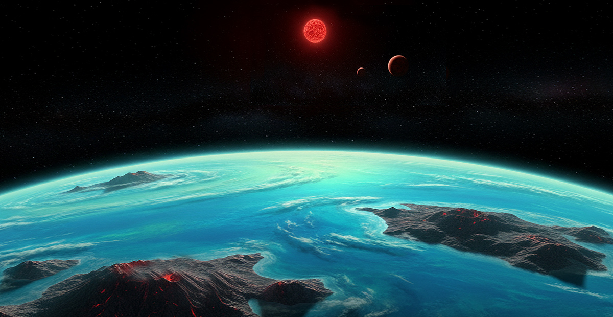 Representación del exoplaneta-L-98-59-f. Imagen: AI / prompt: Danny Ayala Hinojosa