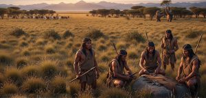 Escena en Antofagasta de la Sierra hace 30-40 mil años. Imagen: IA / prompt: Danny Ayala Hinojosa