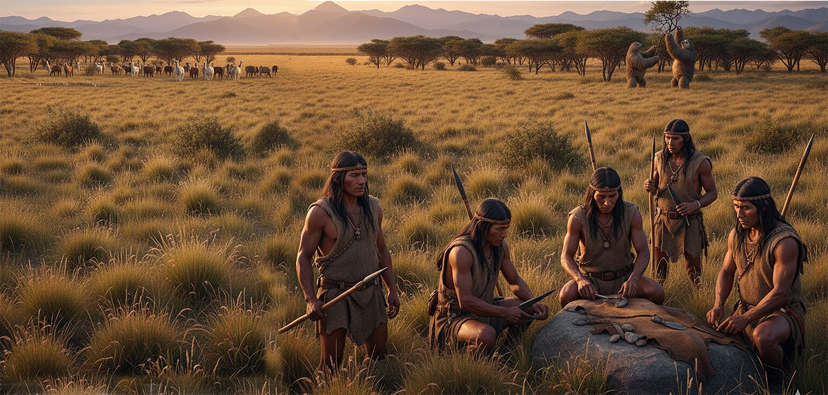 Escena en Antofagasta de la Sierra hace 30-40 mil años. Imagen: IA / prompt: Danny Ayala Hinojosa