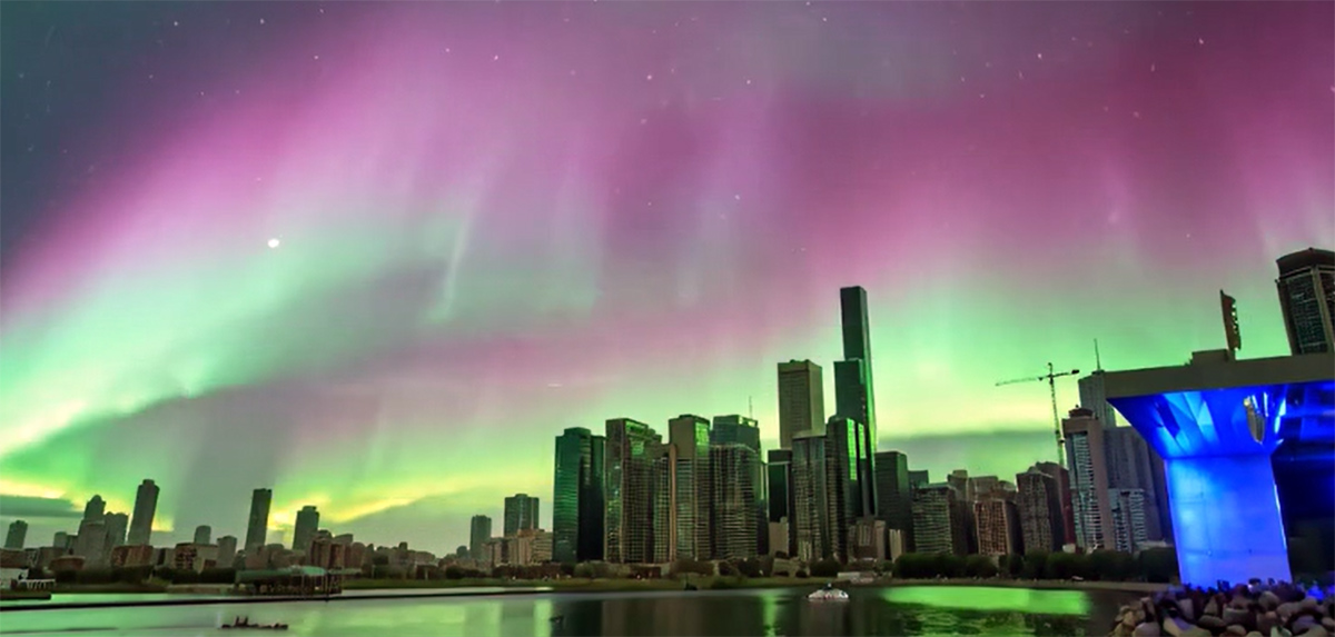 Chicago con auroras. Foto: Danny Ayala Hinojosa