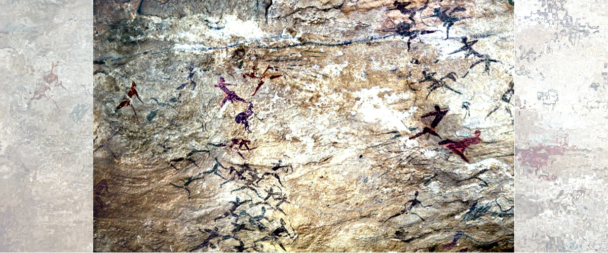 Escena de guerra en un mural de Sefar, Tassili n’Ajjer