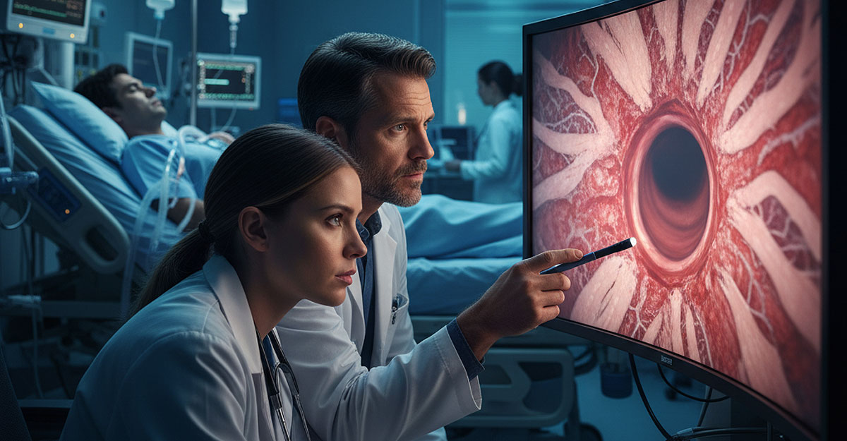 Colitis ulcerosa en pantalla. Imagen: IA / Prompt: Danny Ayala Hinojosa