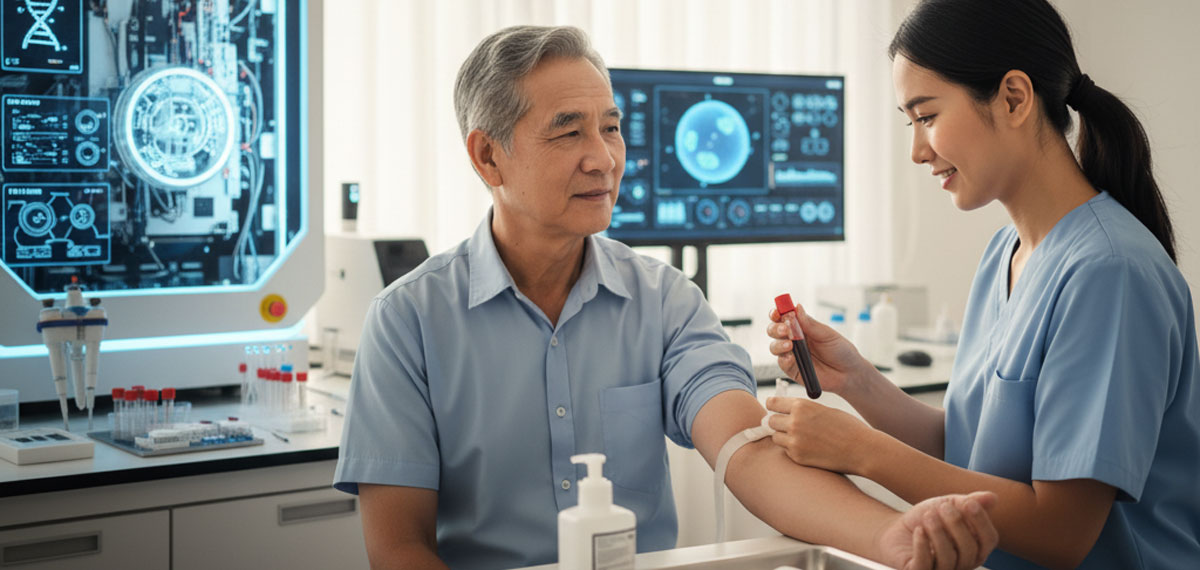 Una prueba de sangre podría detectar cáncer años antes. Imagen: IA / prompt: Danny Ayala Hinojosa