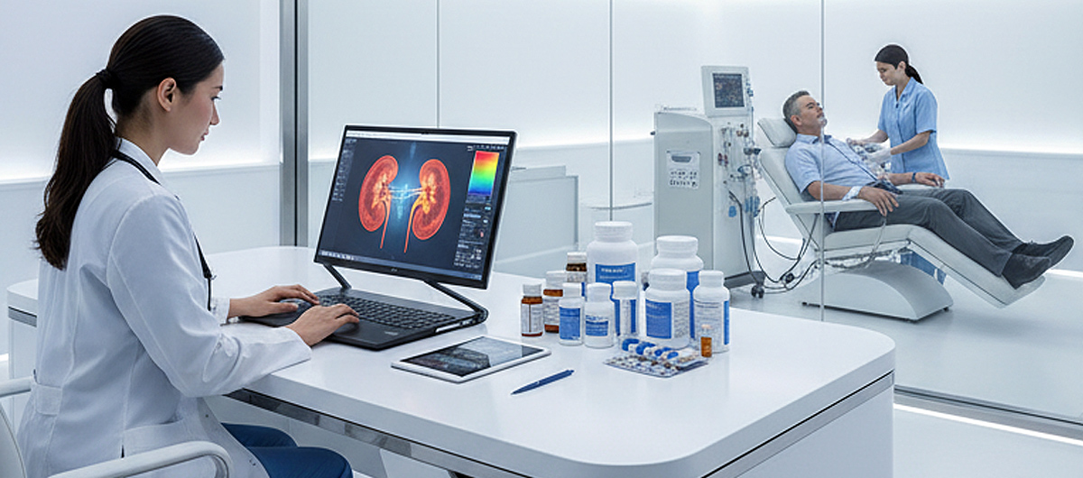 Paciente de cáncer renal recibe tratamiento. Imagen: IA / prompt: Danny Ayala Hinojosa