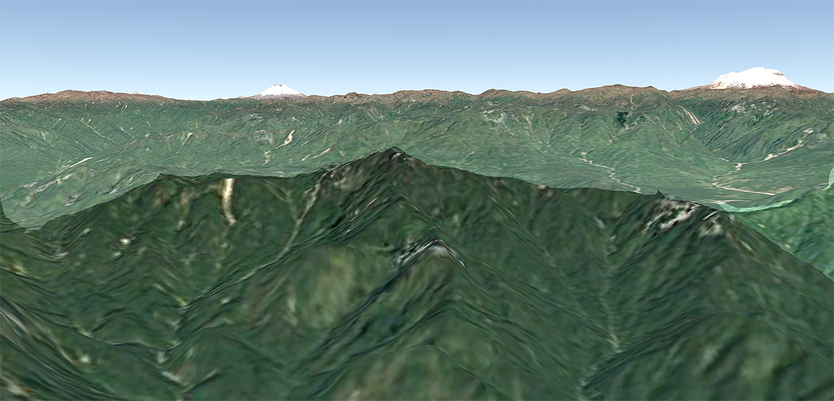 Volcán Azul. Imagen: Landsat / Copernicus