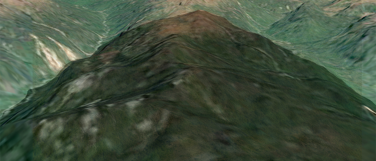 Volcán Cosanga. Imagen: Landsat / Copernicus. Edición: Danny Ayala Hinojosa