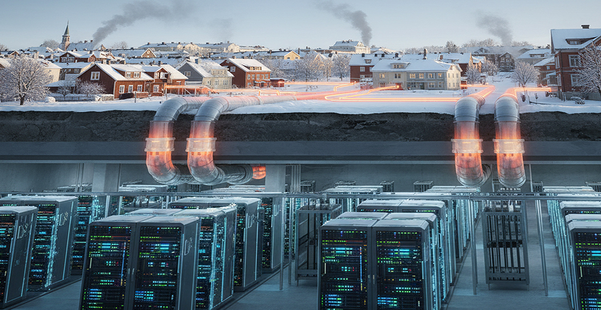 Calefacción desde datacenters en Suecia. Imagen: IA / Danny Ayala Hinojosa