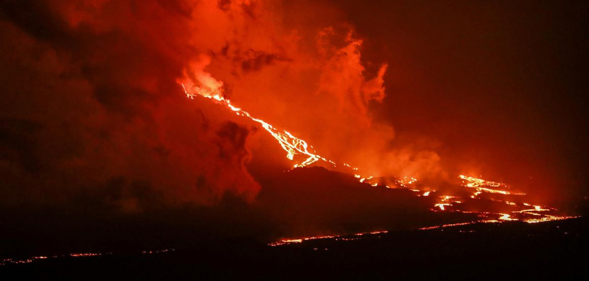 Erupción del volcán La Cumbre, el 4 de marzo de 2024. Foto: Agencia EFE