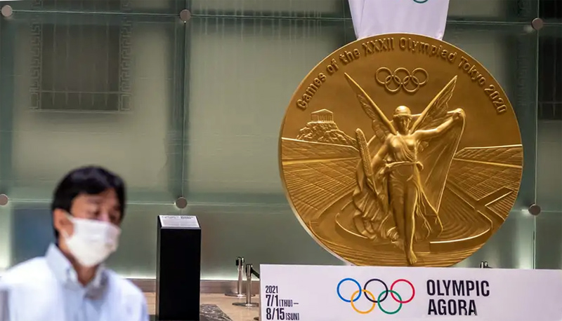 Medallas de oro fabricadas con oro reciclado. Philip Fong/AFP 