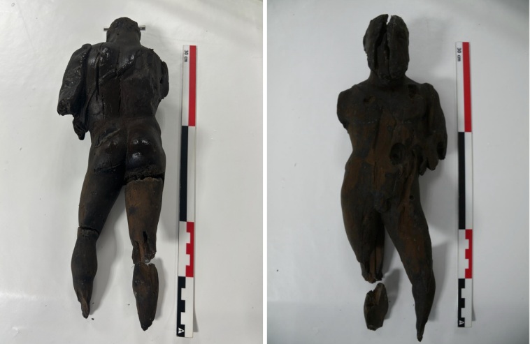 Hercules en madera, hallado en Ibiza. Foto: Museu Arqueològic d'Eivissa i Formentera (MAEF).