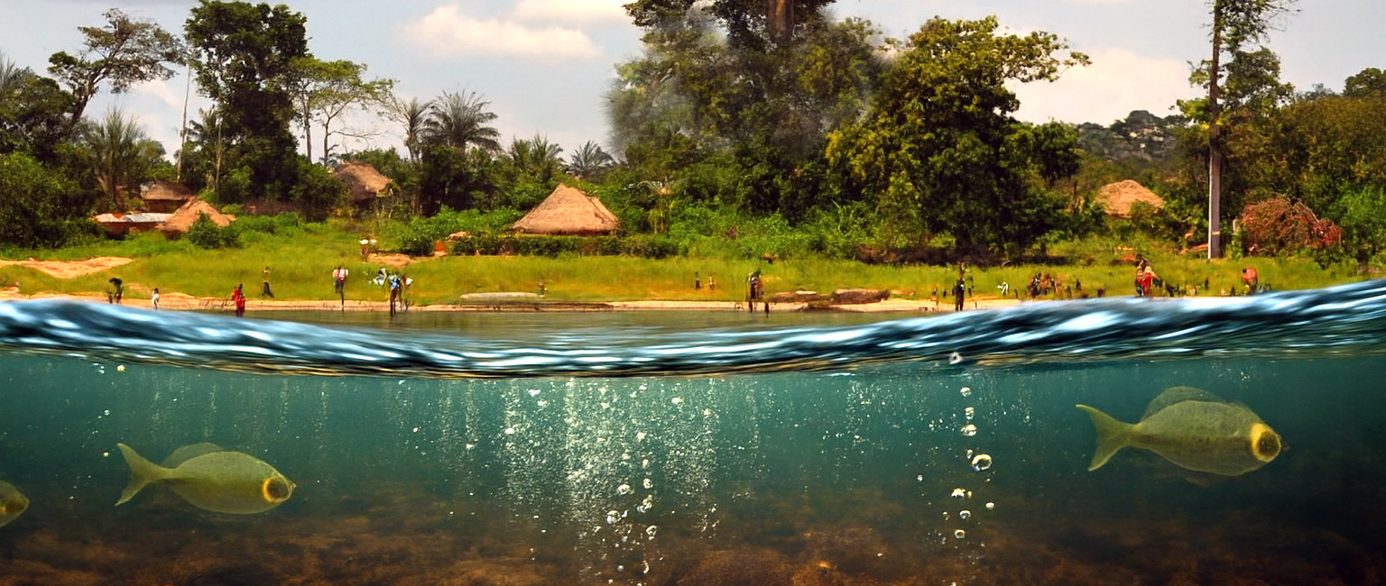 Lago Mai-Ndombe en el Congo.