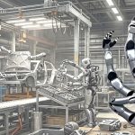 Robot industrial Miro U. Imagen: Midea, edición: IA / Danny Ayala Hinojosa