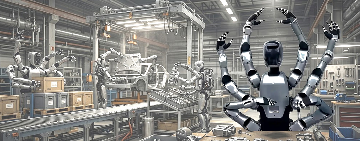 Robot industrial Miro U. Imagen: Midea, edición: IA / Danny Ayala Hinojosa