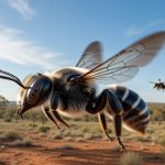 Abeja Megachile lucifer. Imagen: IA / Prompt: Danny Ayala Hinojosa